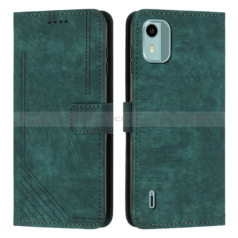 Coque Portefeuille Livre Cuir Etui Clapet Y07X pour Nokia C12 Plus Vert Plus