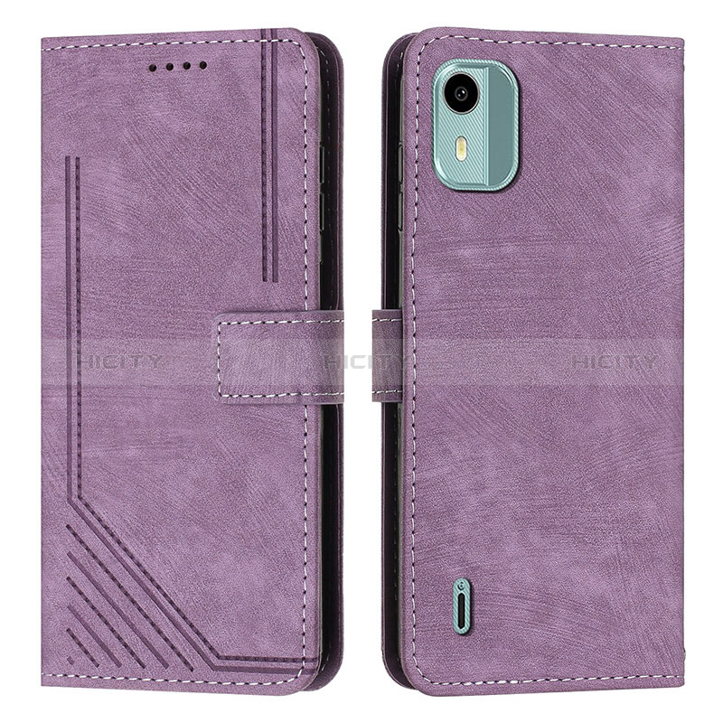 Coque Portefeuille Livre Cuir Etui Clapet Y07X pour Nokia C12 Plus Violet Plus