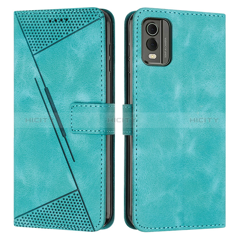 Coque Portefeuille Livre Cuir Etui Clapet Y07X pour Nokia C210 Vert Plus