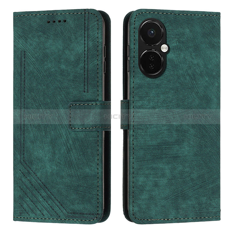 Coque Portefeuille Livre Cuir Etui Clapet Y07X pour OnePlus Nord CE 3 5G Vert Plus