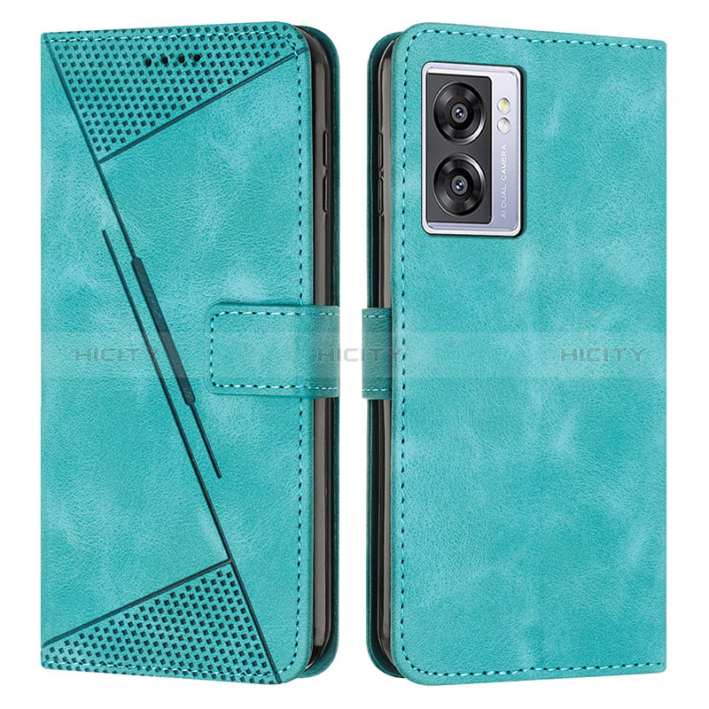 Coque Portefeuille Livre Cuir Etui Clapet Y07X pour Oppo A57 5G Vert Plus