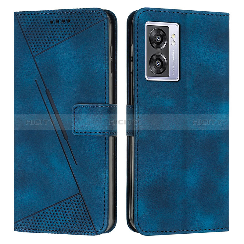 Coque Portefeuille Livre Cuir Etui Clapet Y07X pour Oppo A77 5G Bleu Plus