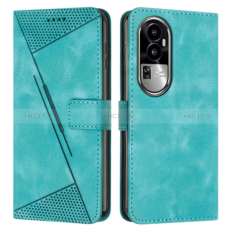 Coque Portefeuille Livre Cuir Etui Clapet Y07X pour Oppo Reno10 Pro+ Plus 5G Vert Plus