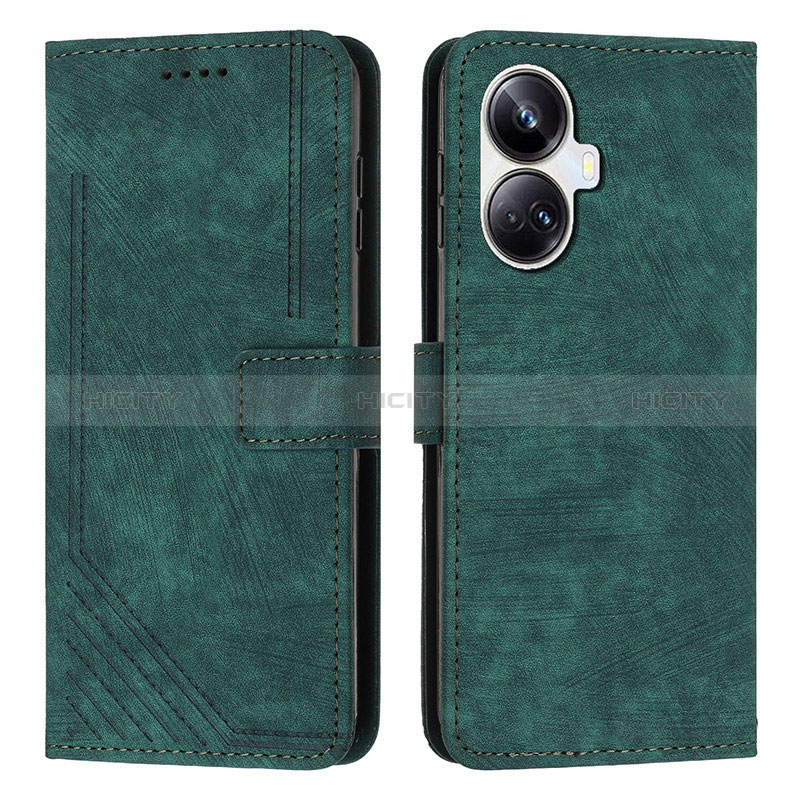 Coque Portefeuille Livre Cuir Etui Clapet Y07X pour Realme 10 Pro+ Plus 5G Vert Plus