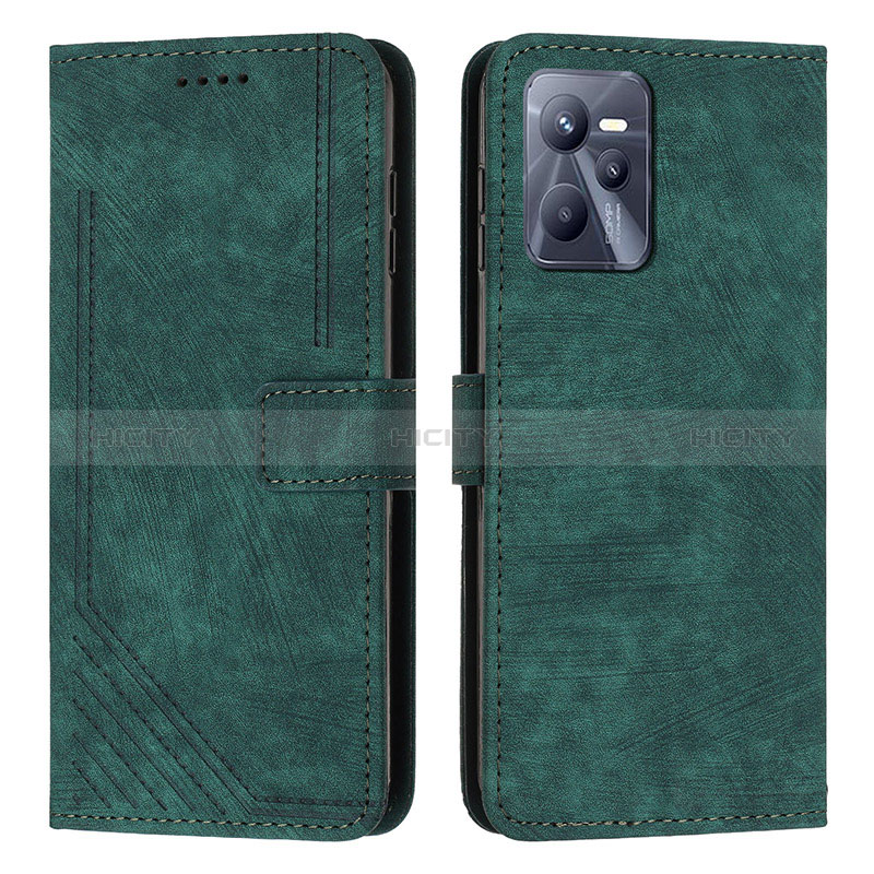 Coque Portefeuille Livre Cuir Etui Clapet Y07X pour Realme C35 Vert Plus