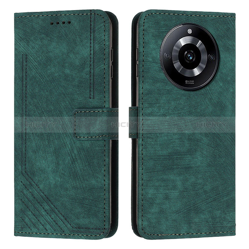 Coque Portefeuille Livre Cuir Etui Clapet Y07X pour Realme Narzo 60 5G Vert Plus