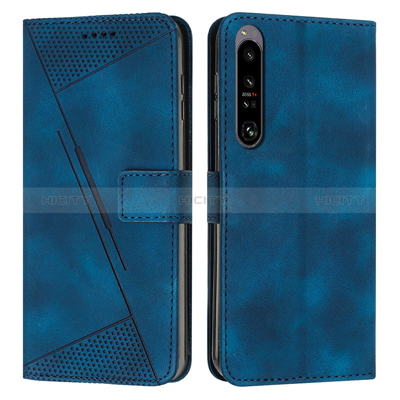 Coque Portefeuille Livre Cuir Etui Clapet Y07X pour Sony Xperia 1 IV Bleu Plus