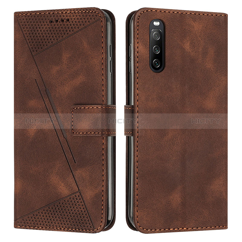 Coque Portefeuille Livre Cuir Etui Clapet Y07X pour Sony Xperia 10 IV Marron Plus