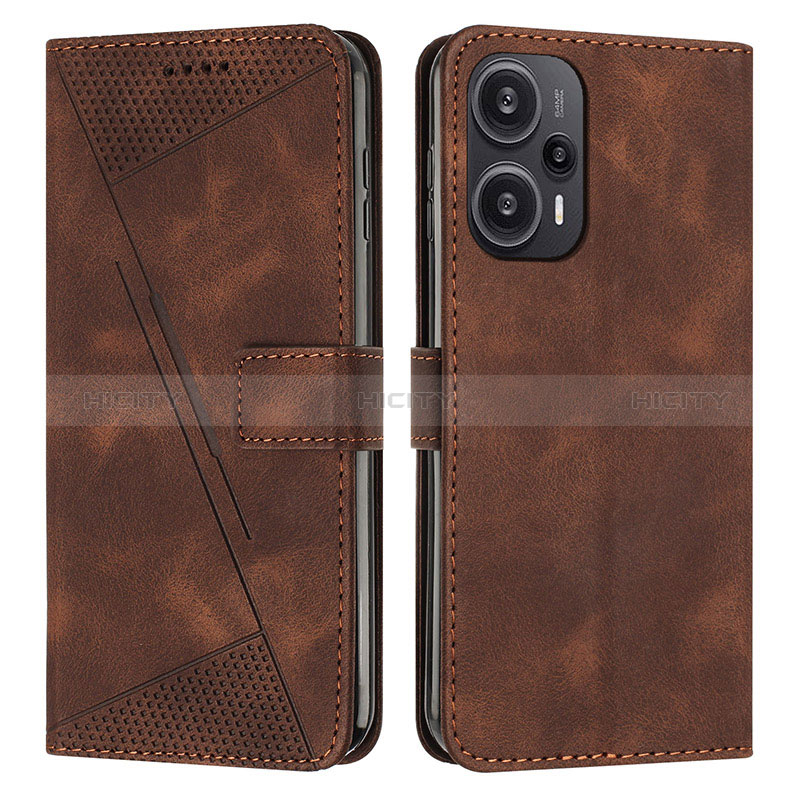 Coque Portefeuille Livre Cuir Etui Clapet Y07X pour Xiaomi Poco F5 5G Marron Plus