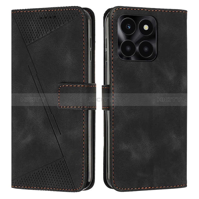 Coque Portefeuille Livre Cuir Etui Clapet Y08X pour Huawei Honor X6a Noir Plus