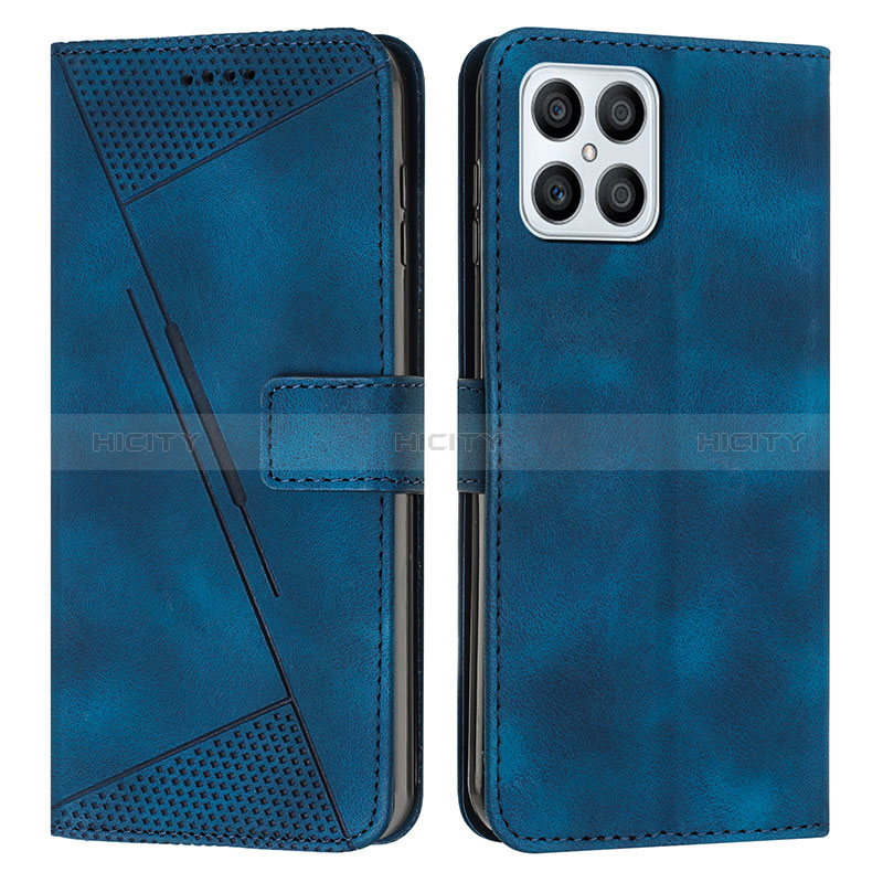 Coque Portefeuille Livre Cuir Etui Clapet Y08X pour Huawei Honor X8 4G Bleu Plus