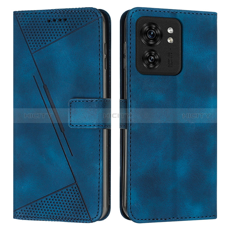 Coque Portefeuille Livre Cuir Etui Clapet Y08X pour Motorola Moto Edge (2023) 5G Bleu Plus