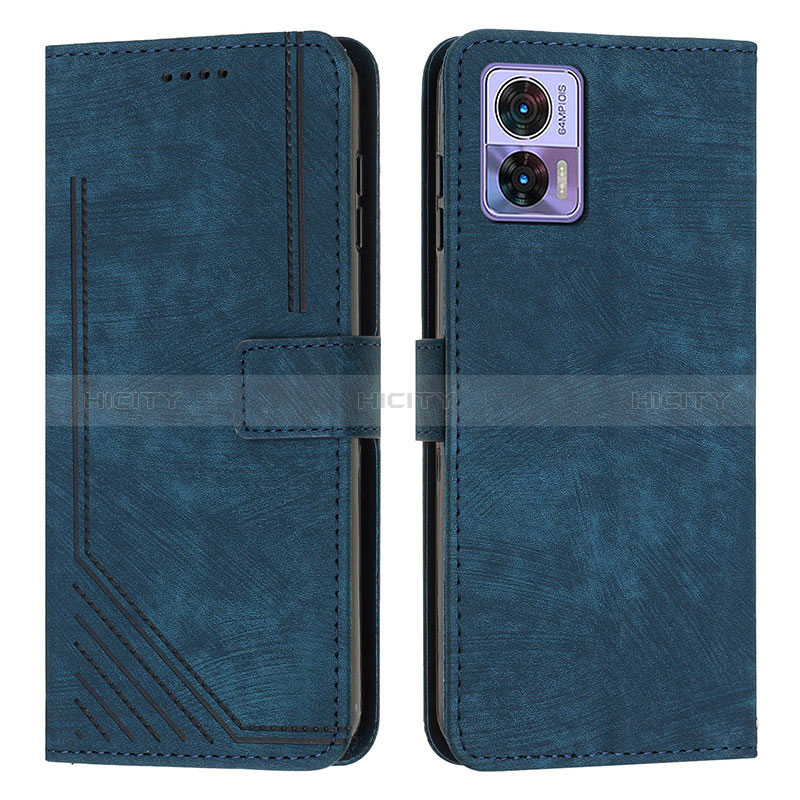 Coque Portefeuille Livre Cuir Etui Clapet Y08X pour Motorola Moto Edge 30 Lite 5G Bleu Plus