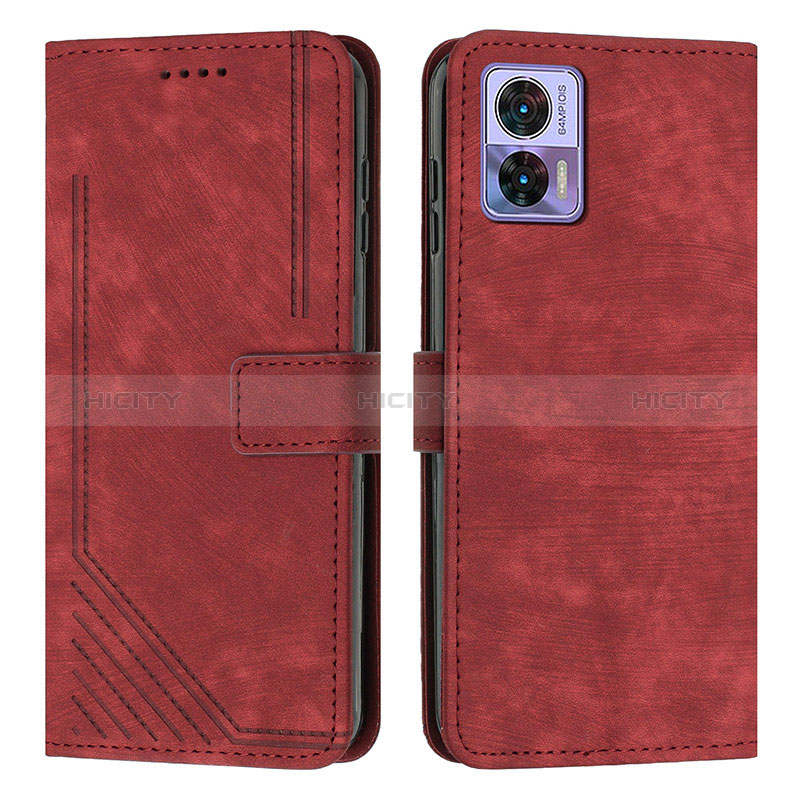 Coque Portefeuille Livre Cuir Etui Clapet Y08X pour Motorola Moto Edge 30 Lite 5G Rouge Plus