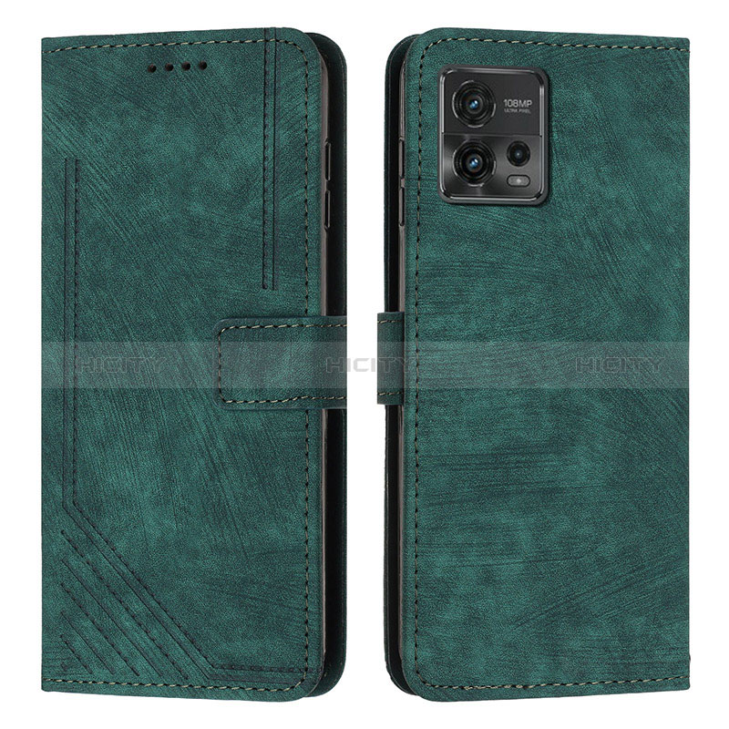 Coque Portefeuille Livre Cuir Etui Clapet Y08X pour Motorola Moto G72 Vert Plus