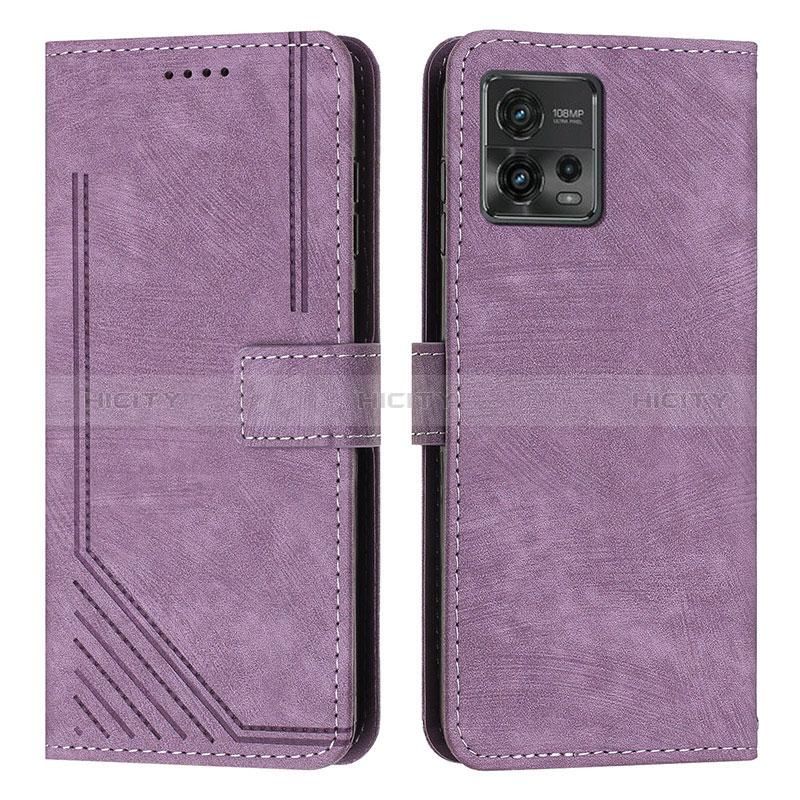 Coque Portefeuille Livre Cuir Etui Clapet Y08X pour Motorola Moto G72 Violet Plus