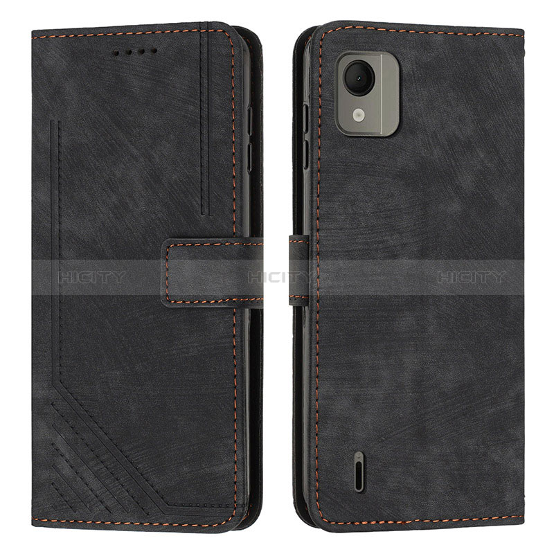 Coque Portefeuille Livre Cuir Etui Clapet Y08X pour Nokia C110 Noir Plus