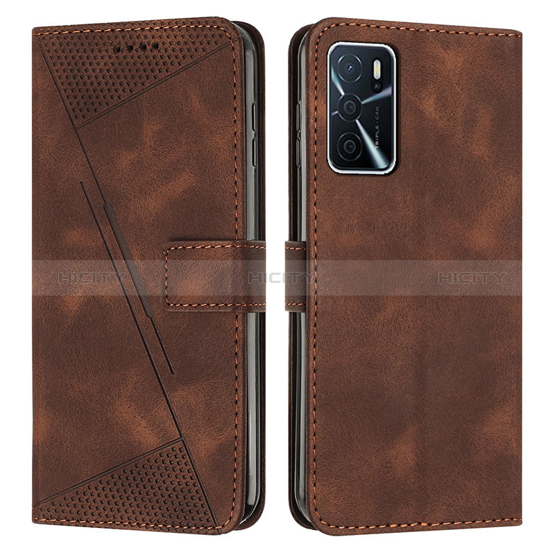 Coque Portefeuille Livre Cuir Etui Clapet Y08X pour Oppo A16s Marron Plus