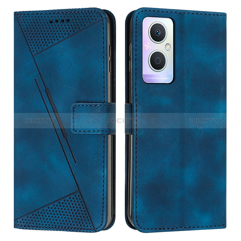 Coque Portefeuille Livre Cuir Etui Clapet Y08X pour Oppo A96 5G Bleu Plus