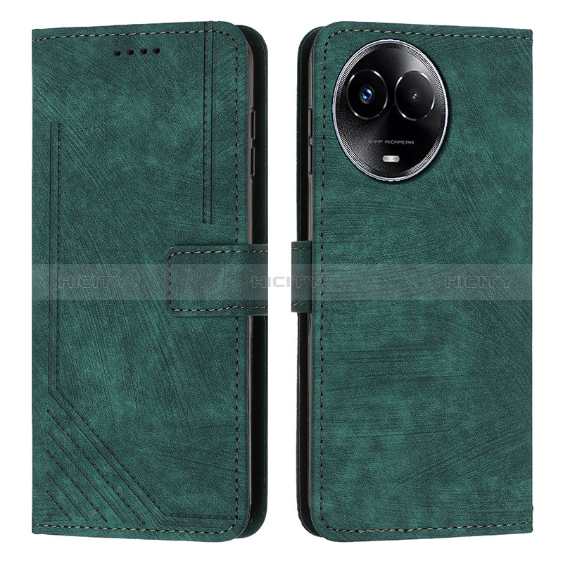 Coque Portefeuille Livre Cuir Etui Clapet Y08X pour Realme V50 5G Vert Plus