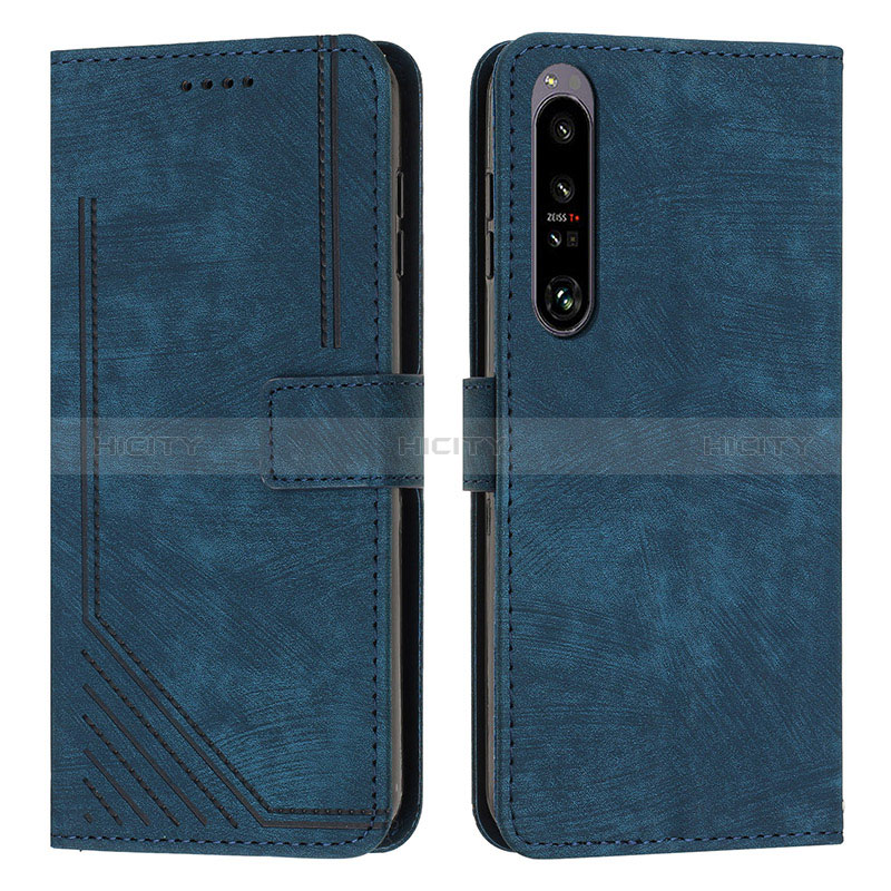 Coque Portefeuille Livre Cuir Etui Clapet Y08X pour Sony Xperia 1 IV Bleu Plus