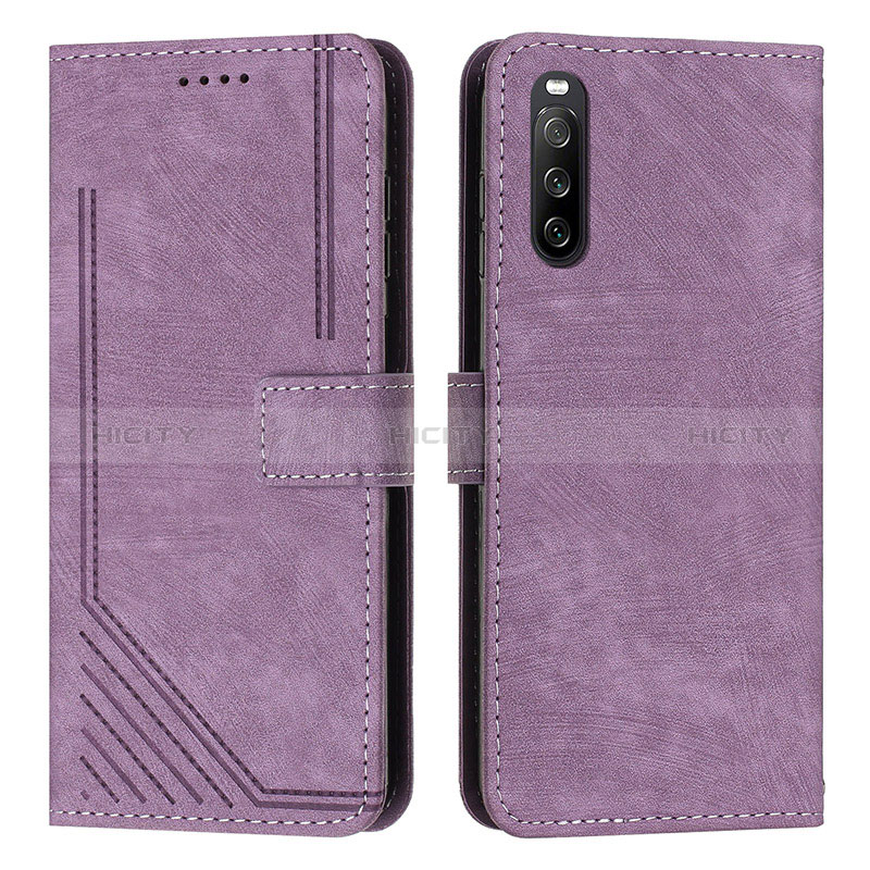 Coque Portefeuille Livre Cuir Etui Clapet Y08X pour Sony Xperia 10 IV Violet Plus