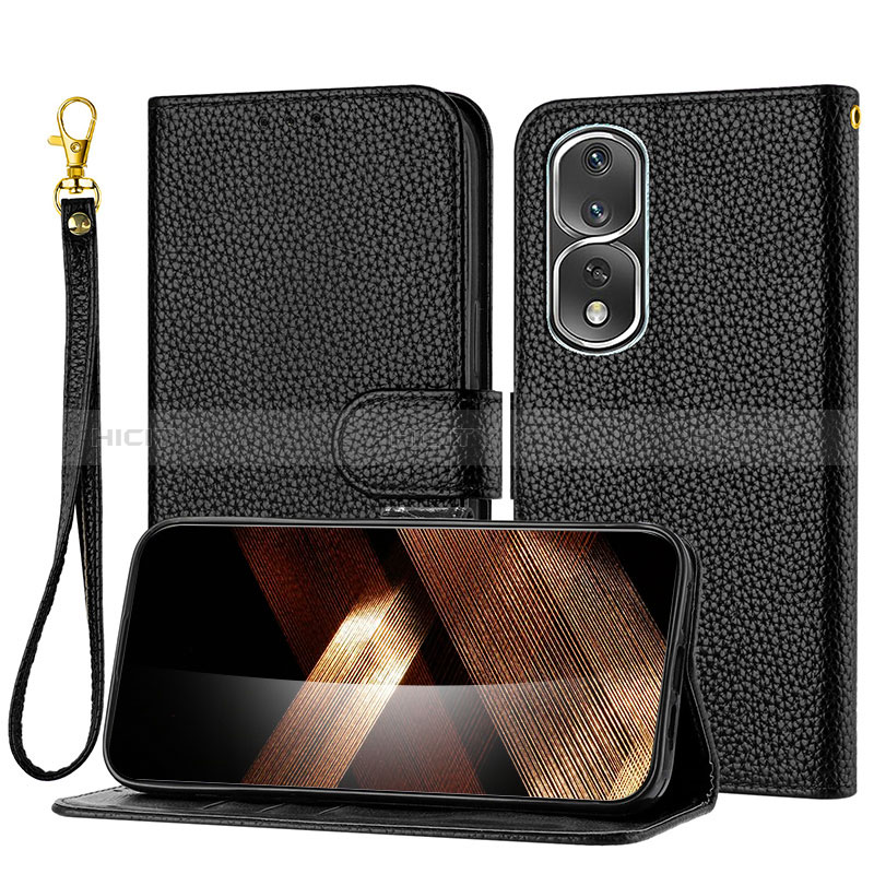 Coque Portefeuille Livre Cuir Etui Clapet Y09X pour Huawei Honor 80 Pro 5G Noir Plus