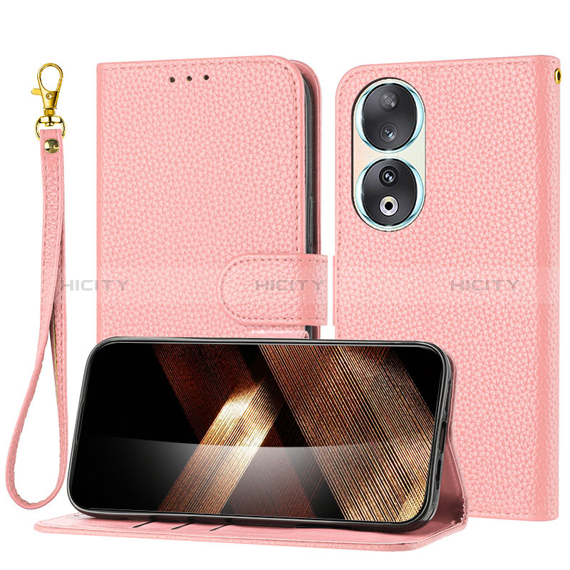 Coque Portefeuille Livre Cuir Etui Clapet Y09X pour Huawei Honor 90 5G Or Rose Plus