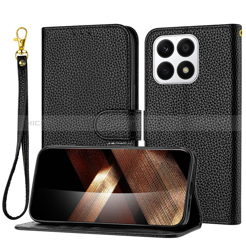 Coque Portefeuille Livre Cuir Etui Clapet Y09X pour Huawei Honor X8a 4G Noir Plus