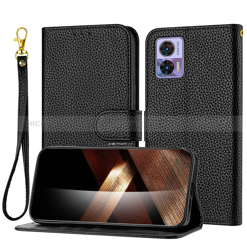 Coque Portefeuille Livre Cuir Etui Clapet Y09X pour Motorola Moto Edge 30 Lite 5G Noir Plus