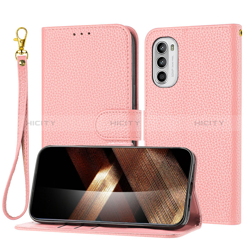 Coque Portefeuille Livre Cuir Etui Clapet Y09X pour Motorola Moto G41 Or Rose Plus