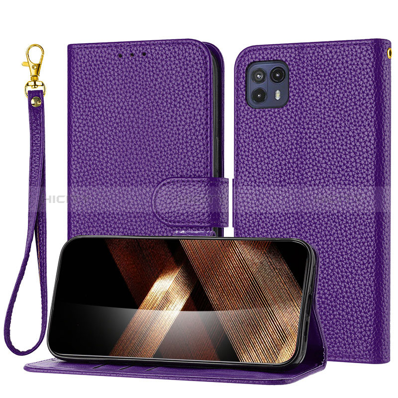 Coque Portefeuille Livre Cuir Etui Clapet Y09X pour Motorola Moto G50 5G Violet Plus