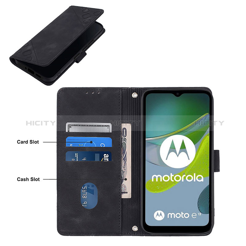 Coque Portefeuille Livre Cuir Etui Clapet YB1 pour Motorola Moto E13 Plus