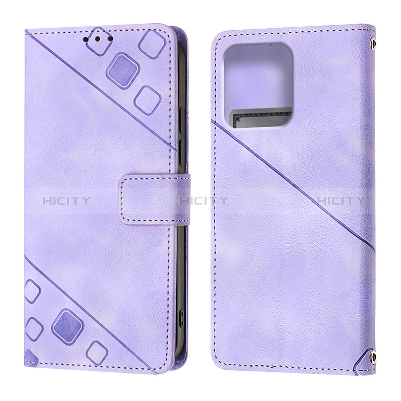 Coque Portefeuille Livre Cuir Etui Clapet YB1 pour Motorola Moto Edge Plus (2023) 5G Violet Plus