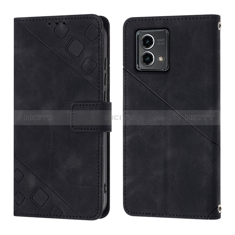 Coque Portefeuille Livre Cuir Etui Clapet YB1 pour Motorola Moto G 5G (2023) Noir Plus