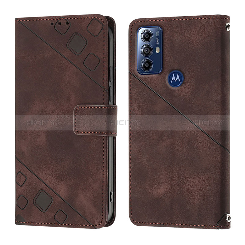 Coque Portefeuille Livre Cuir Etui Clapet YB1 pour Motorola Moto G Power (2022) Marron Plus