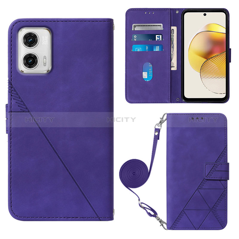 Coque Portefeuille Livre Cuir Etui Clapet YB1 pour Motorola Moto G73 5G Plus