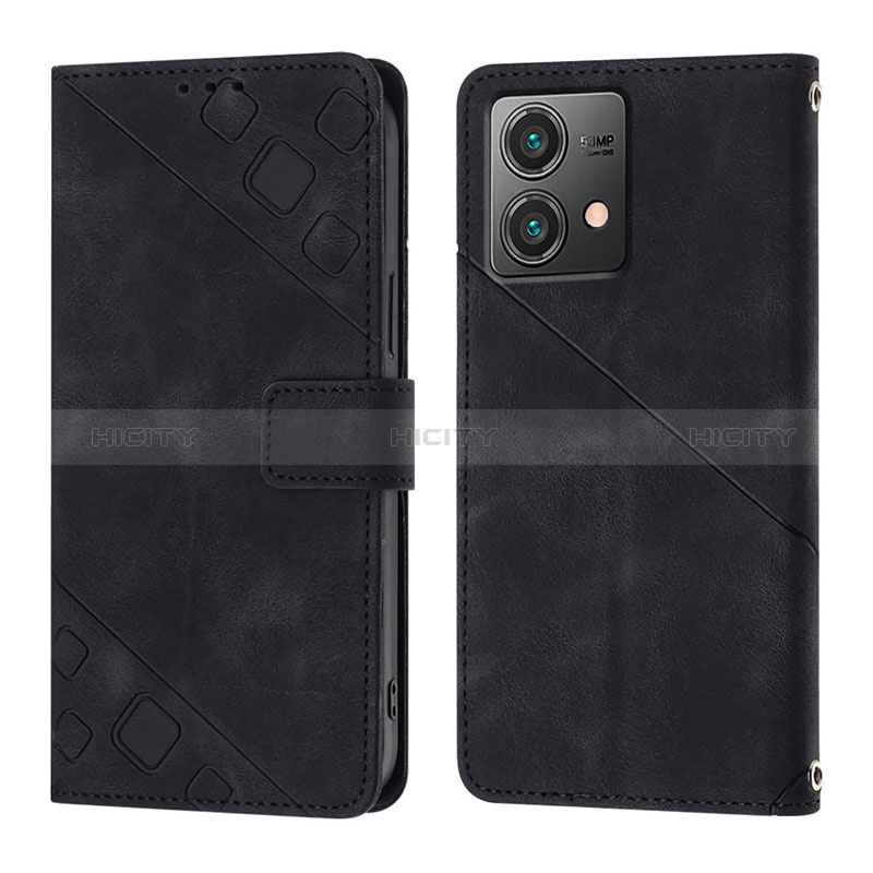 Coque Portefeuille Livre Cuir Etui Clapet YB1 pour Motorola Moto G84 5G Noir Plus