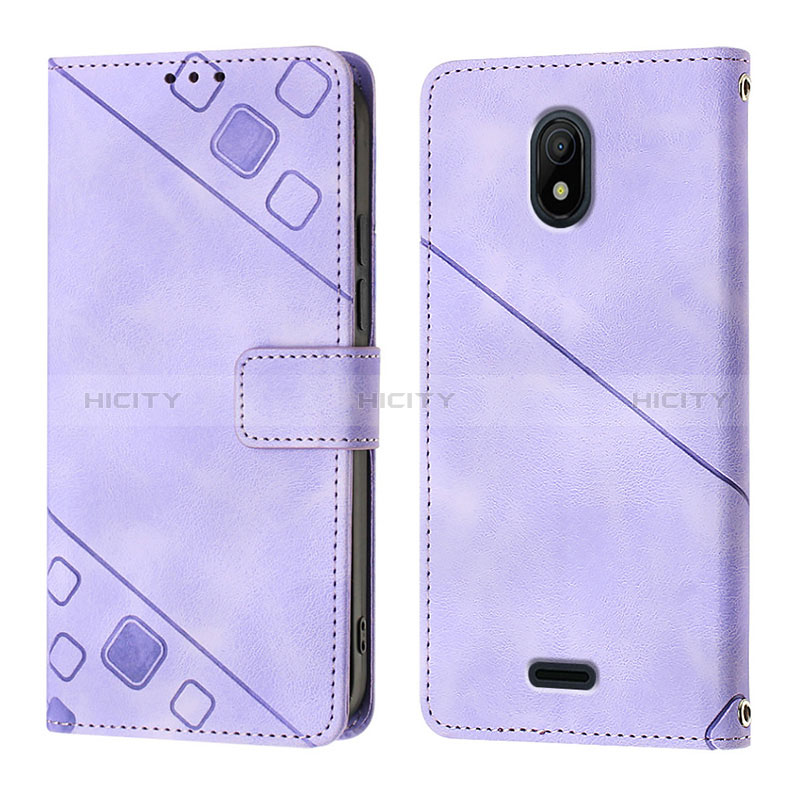 Coque Portefeuille Livre Cuir Etui Clapet YB1 pour Nokia C100 Violet Plus