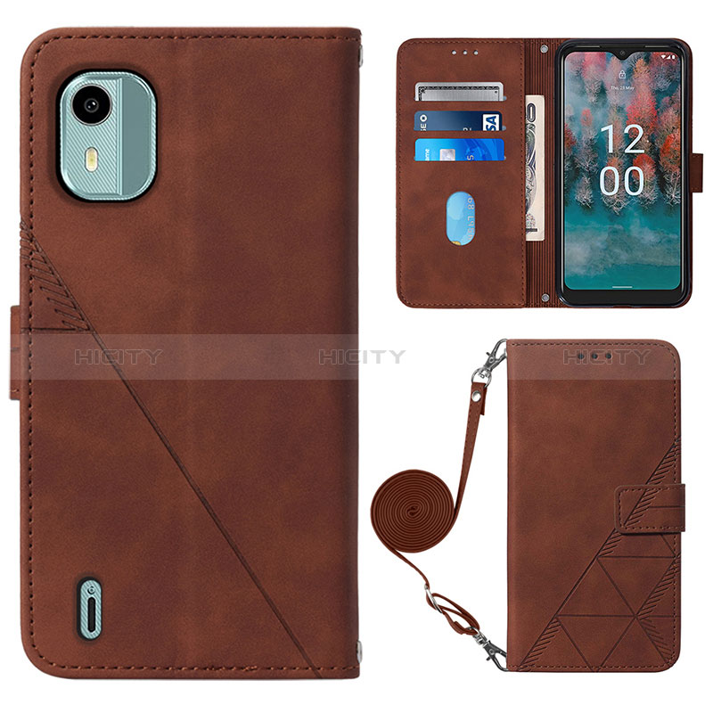 Coque Portefeuille Livre Cuir Etui Clapet YB1 pour Nokia C12 Plus