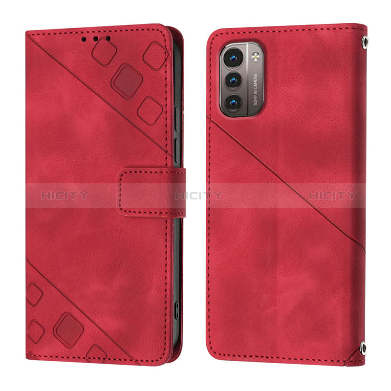 Coque Portefeuille Livre Cuir Etui Clapet YB1 pour Nokia G11 Rouge Plus