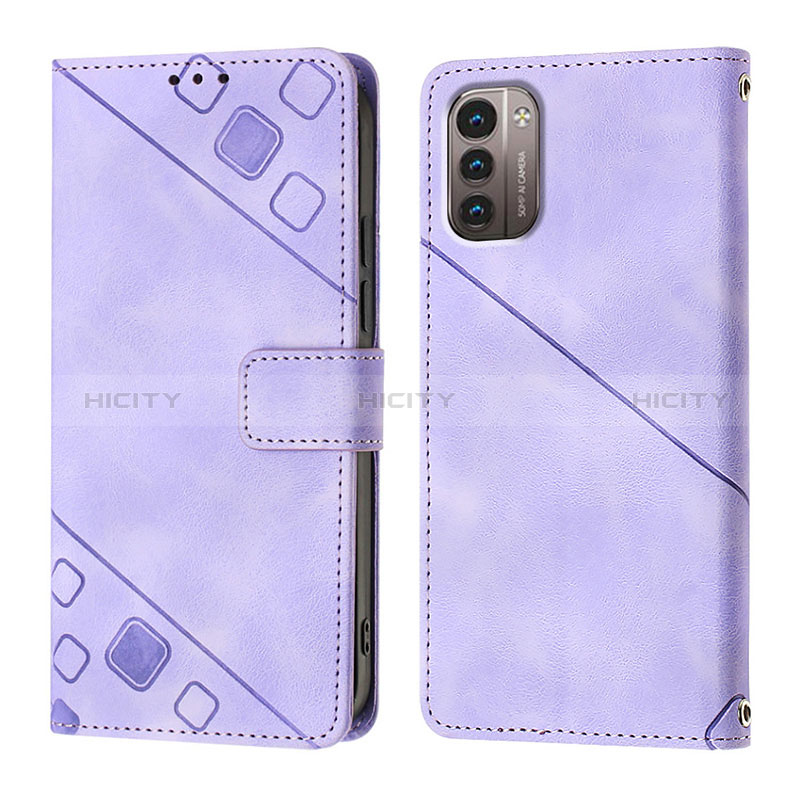 Coque Portefeuille Livre Cuir Etui Clapet YB1 pour Nokia G11 Violet Plus