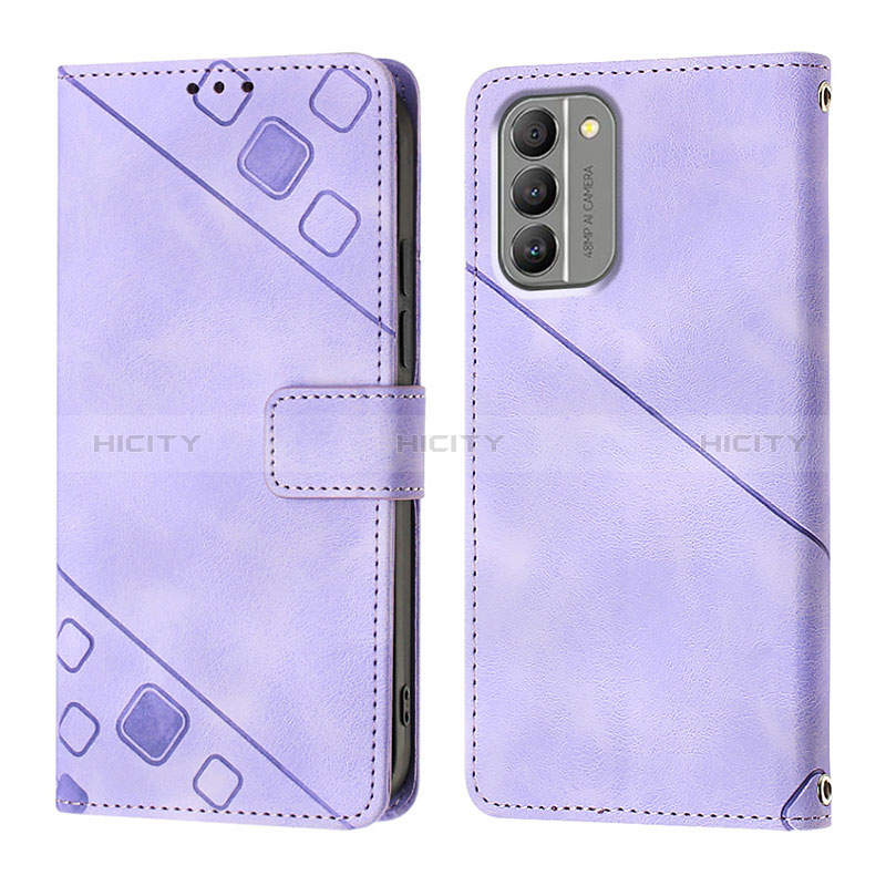 Coque Portefeuille Livre Cuir Etui Clapet YB1 pour Nokia G400 5G Violet Plus