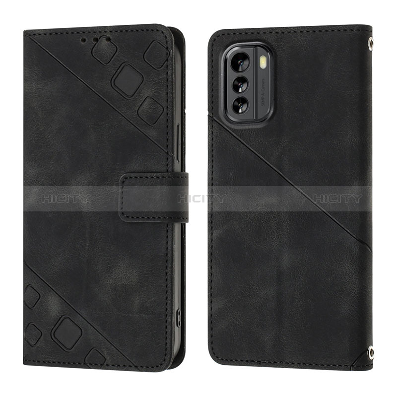 Coque Portefeuille Livre Cuir Etui Clapet YB1 pour Nokia G60 5G Noir Plus