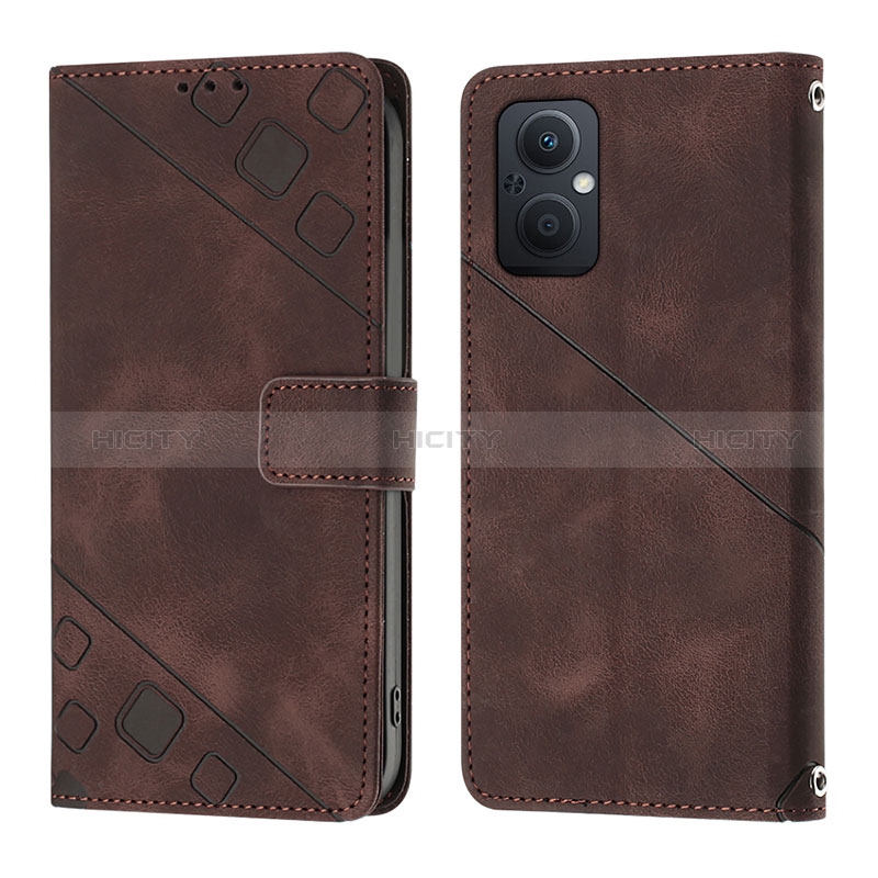 Coque Portefeuille Livre Cuir Etui Clapet YB1 pour Oppo A96 5G Marron Plus