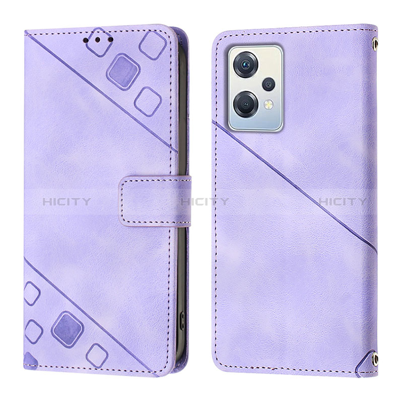 Coque Portefeuille Livre Cuir Etui Clapet YB1 pour Oppo K10X 5G Violet Plus