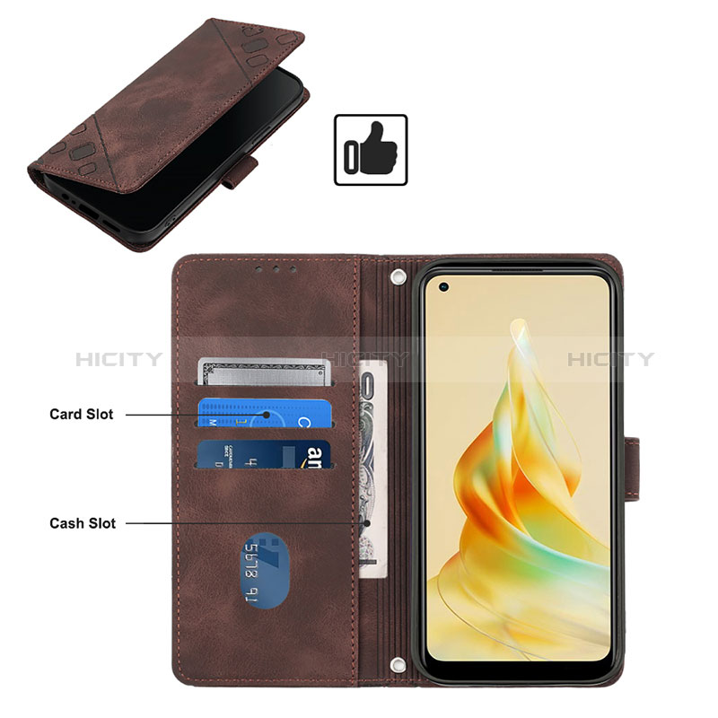 Coque Portefeuille Livre Cuir Etui Clapet YB1 pour Oppo Reno8 T 4G Plus