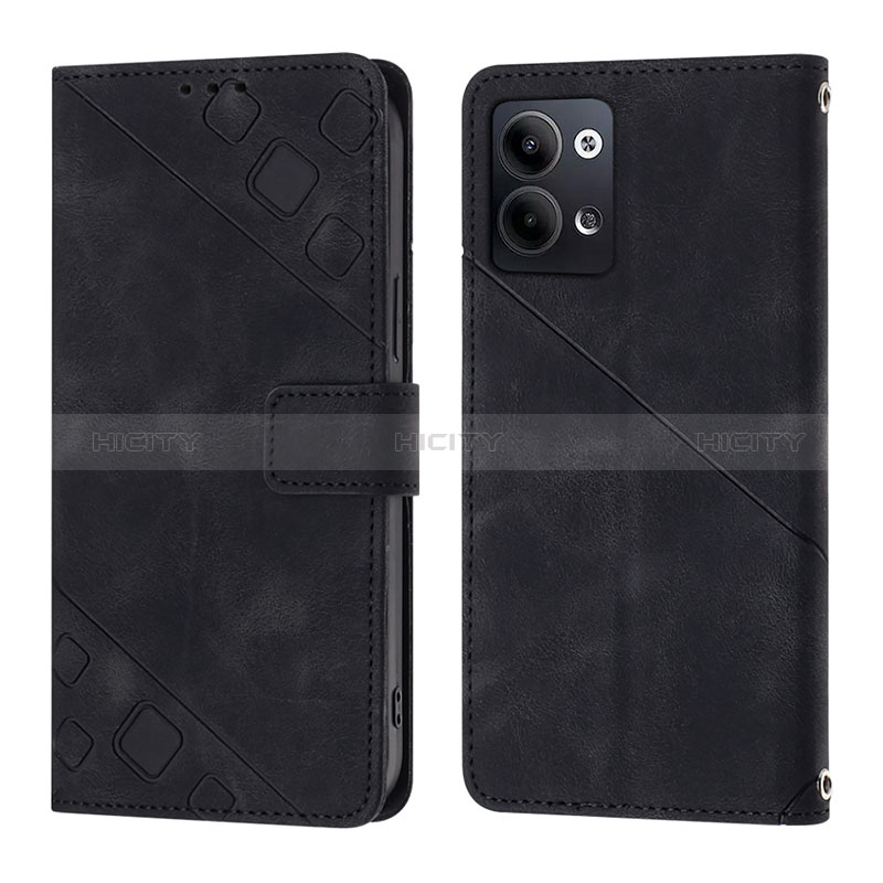 Coque Portefeuille Livre Cuir Etui Clapet YB1 pour Oppo Reno9 5G Noir Plus