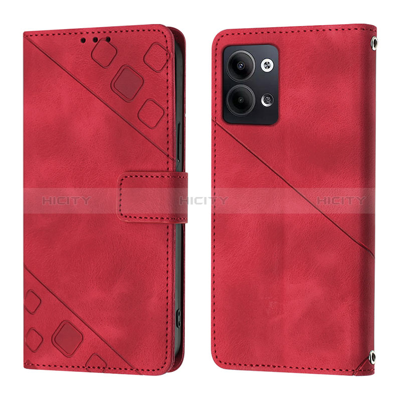 Coque Portefeuille Livre Cuir Etui Clapet YB1 pour Oppo Reno9 5G Rouge Plus