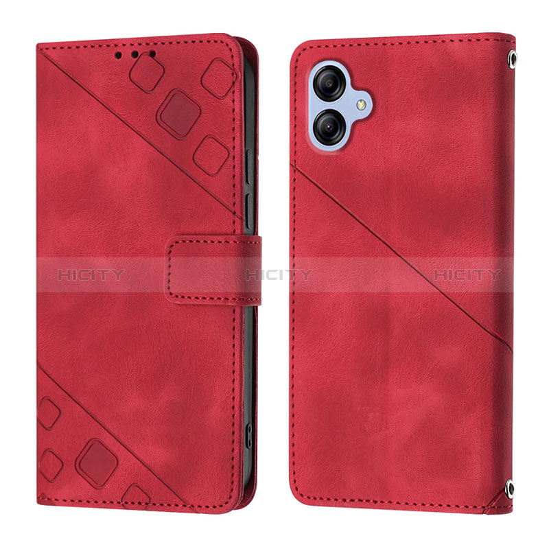 Coque Portefeuille Livre Cuir Etui Clapet YB1 pour Samsung Galaxy A04E Rouge Plus